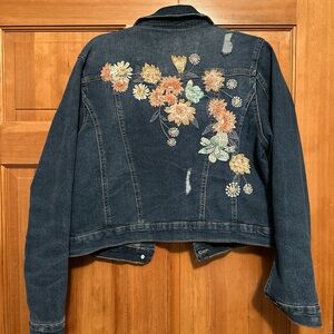Jessica Simpson embroidered floral denim jacket